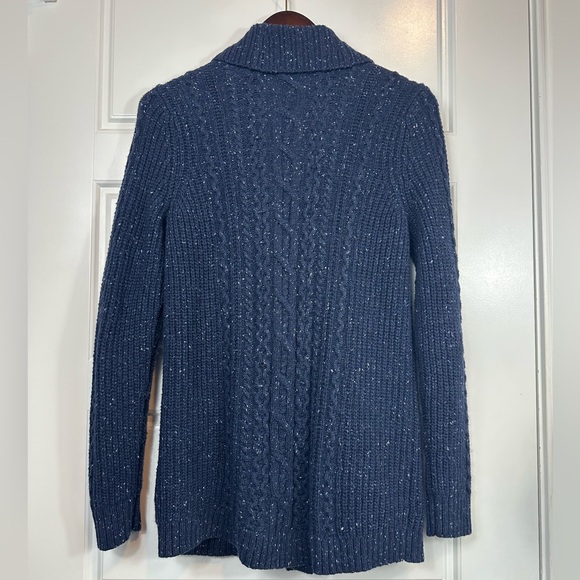 Lands’ End Classic Chunky Knit Wool Blend Button Front Cardigan Size Small - Picture 4 of 9
